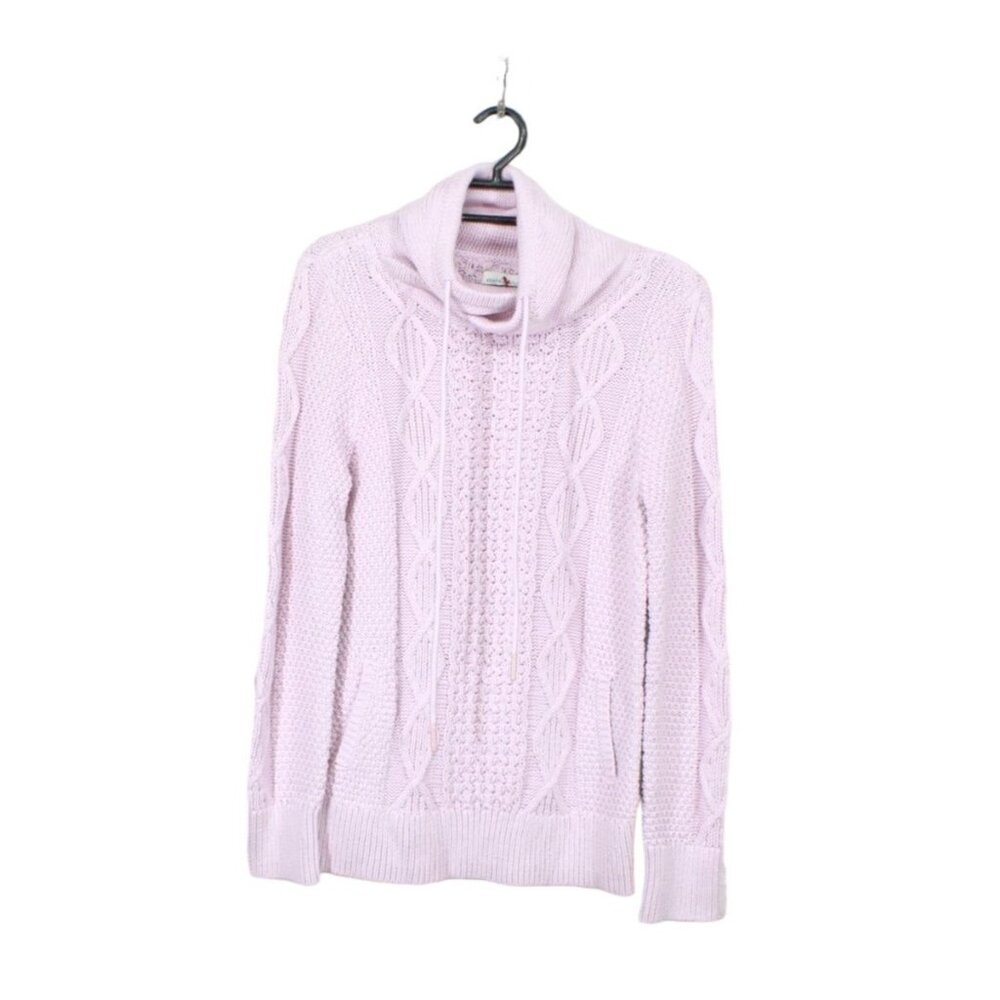 LL Bean Signature Cotton Funnelneck Sweater Light Pink Size XS
